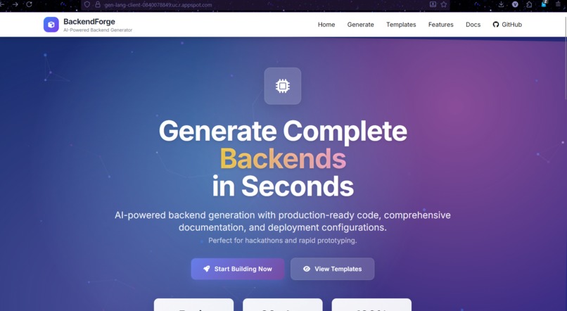 Backend-Forge – screenshot 1