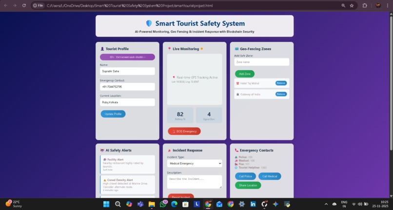 Smart Tourist Safety System – screenshot 1