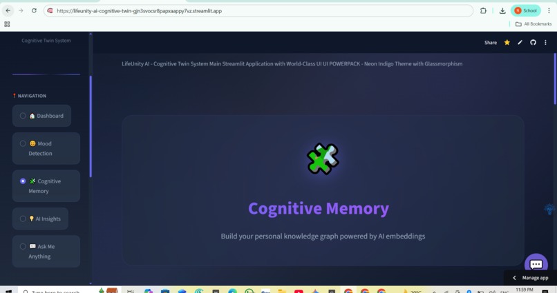 LifeUnity AI Cognitive Twin System – screenshot 7
