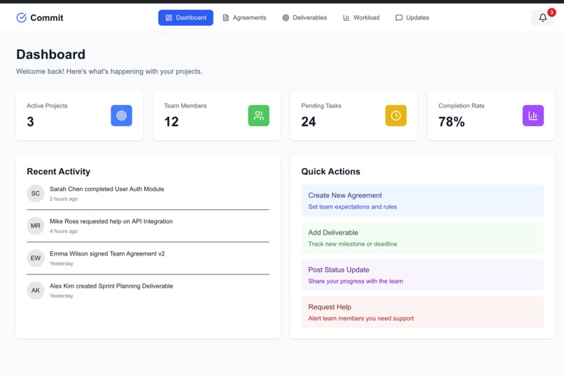 Commit – screenshot 1