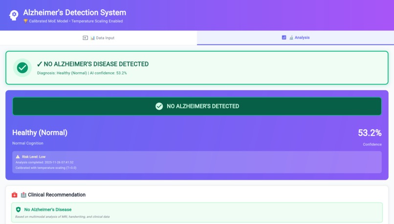 Alzheimer detection system – screenshot 1