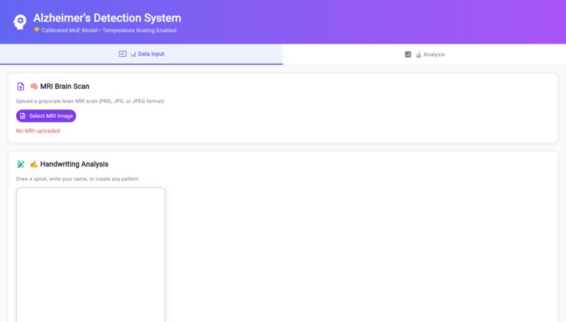 Alzheimer detection system – screenshot 2