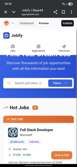 Jobify development  – screenshot 1