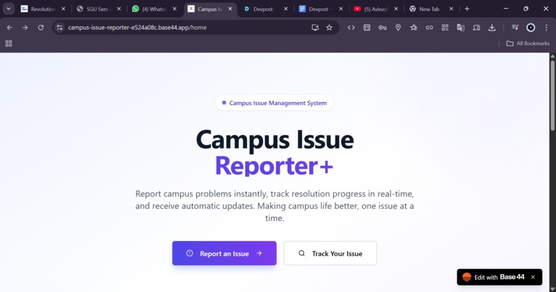 Campus Issue Reporter + Auto-Responder System collage – screenshot 1