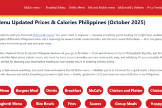 McDonaldMenu — Live McDonald’s Menu for the Philippines