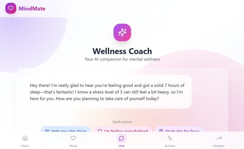 Mindmate AI-Student Wellness & Burnout Prediction  App – screenshot 4