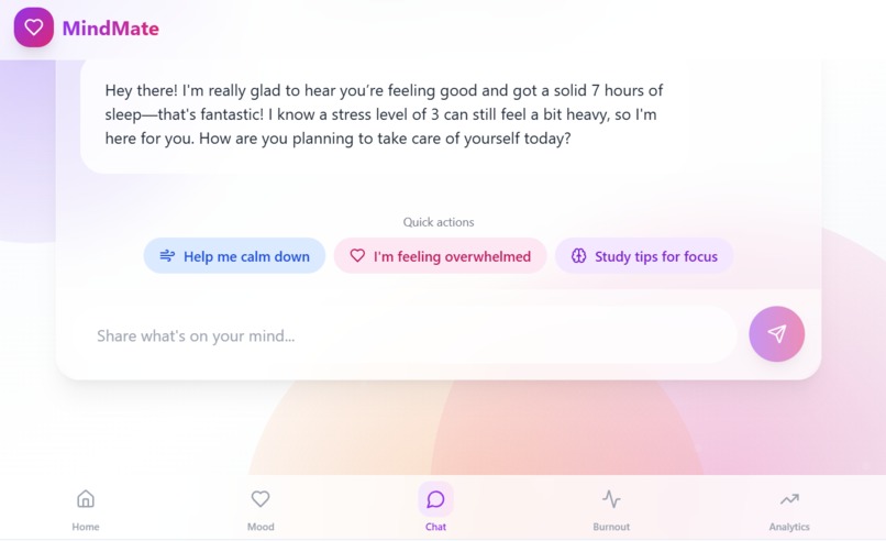 Mindmate AI-Student Wellness & Burnout Prediction  App – screenshot 5