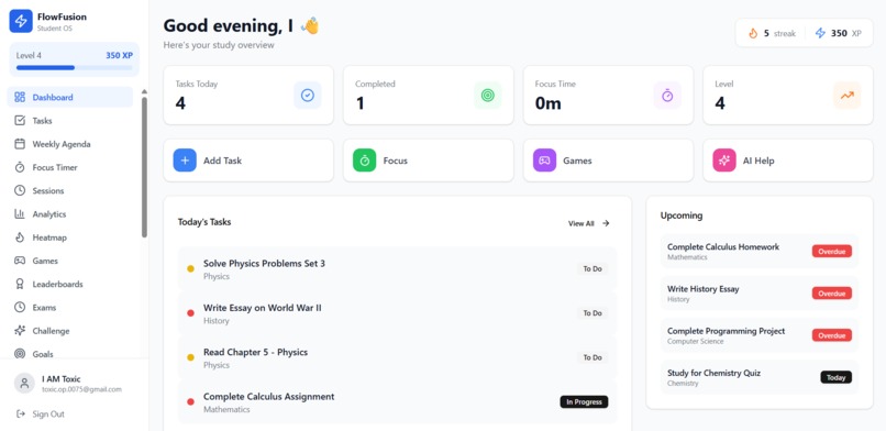 FlowFusion — Student Productivity OS – screenshot 3
