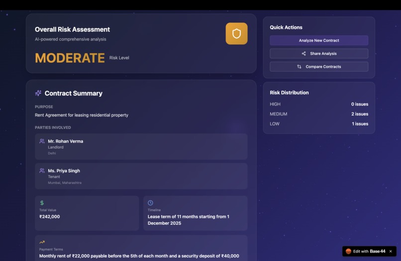 VeriClause - AI Contract Summarizer + Risk Analyzer | Devpost