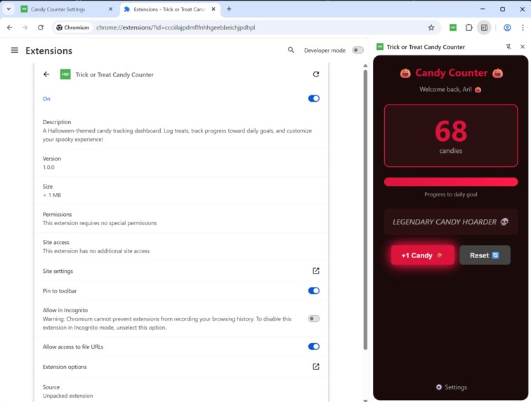 CAPS Chromium AI Plugin Skeleton – screenshot 2