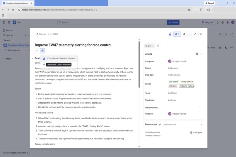Compliance Crew Coordinator – Williams Racing Edition – screenshot 3