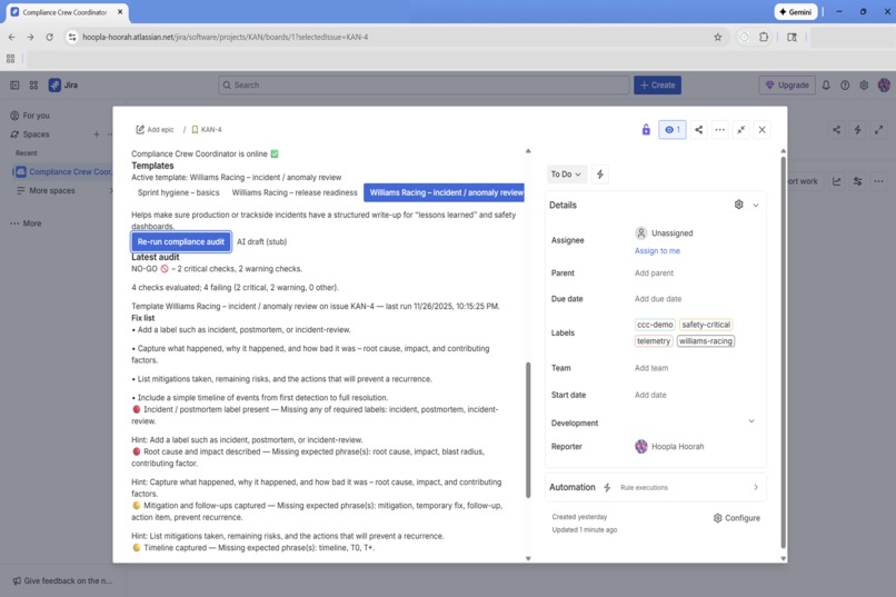 Compliance Crew Coordinator – Williams Racing Edition – screenshot 9