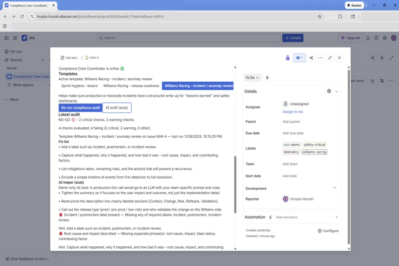 Compliance Crew Coordinator – Williams Racing Edition – screenshot 10