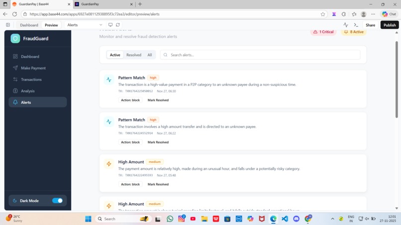 fraud detection for UPI payments – screenshot 2