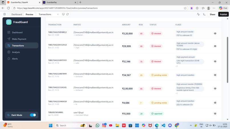 fraud detection for UPI payments – screenshot 6