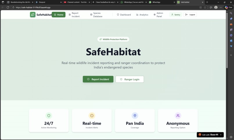 SafeHabitat – Community Wildlife Protection Network – screenshot 1