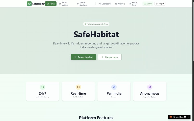 SafeHabitat – Community Wildlife Protection Network – screenshot 2