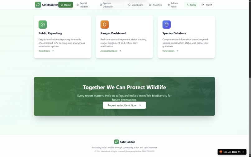 SafeHabitat – Community Wildlife Protection Network – screenshot 5