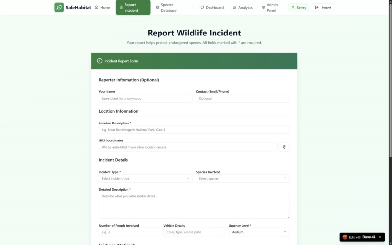 SafeHabitat – Community Wildlife Protection Network – screenshot 6