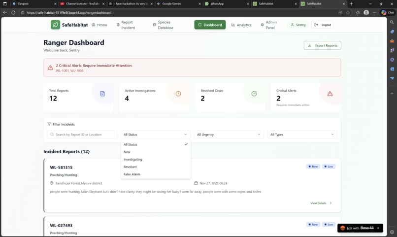 SafeHabitat – Community Wildlife Protection Network – screenshot 12