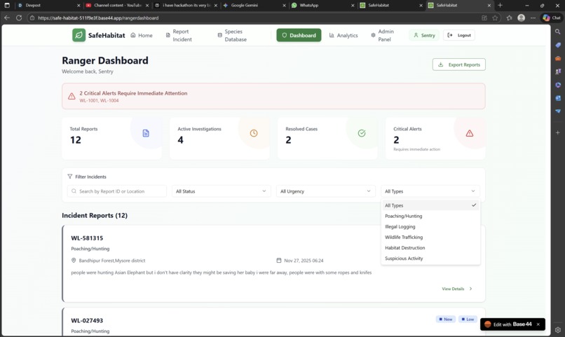 SafeHabitat – Community Wildlife Protection Network – screenshot 14
