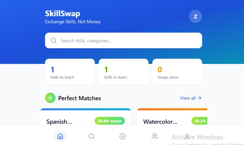 SkillSwap – screenshot 1