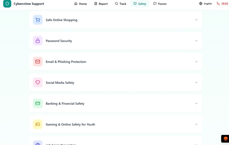 Cybercrime Support – screenshot 2