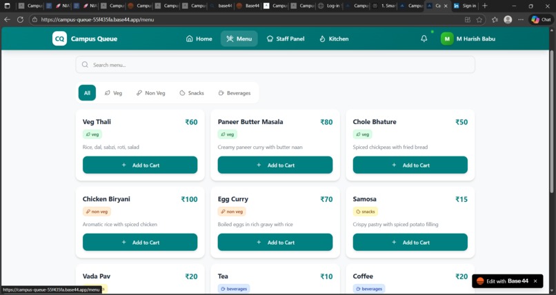 Real-World problem innovation: Campus Quee – screenshot 1