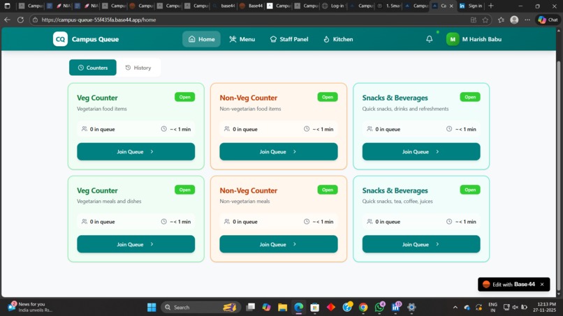Real-World problem innovation: Campus Quee – screenshot 2
