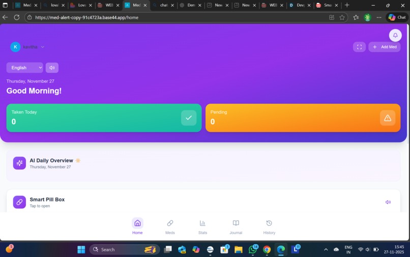 Smart Medicine box with alerts – screenshot 1