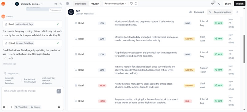 Unified AI Decision Intelligence Engine (DIE) – screenshot 2