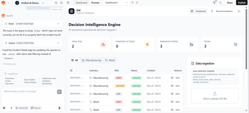 Unified AI Decision Intelligence Engine (DIE) – screenshot 4