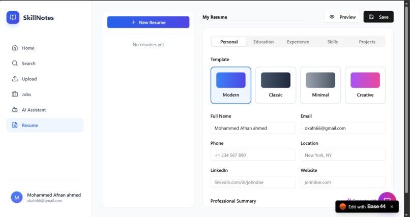skill notes – screenshot 3