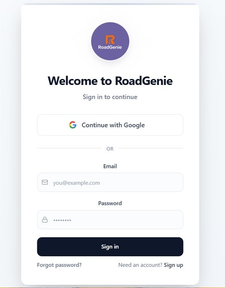 RoadGenie – screenshot 1