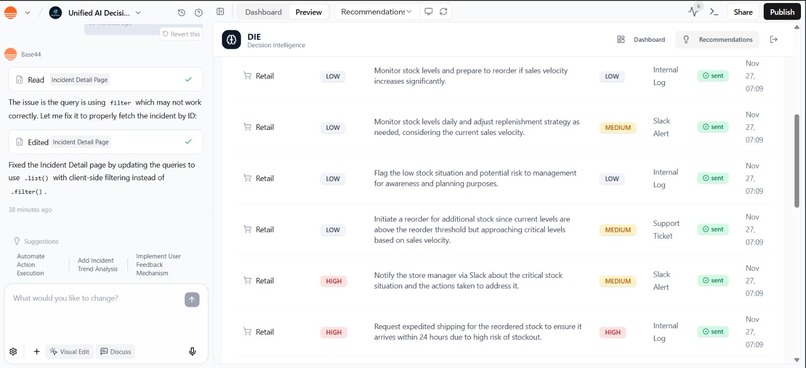 Unified AI Decision Intelligence Engine (DIE) – screenshot 2