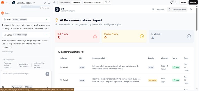 Unified AI Decision Intelligence Engine (DIE) – screenshot 3
