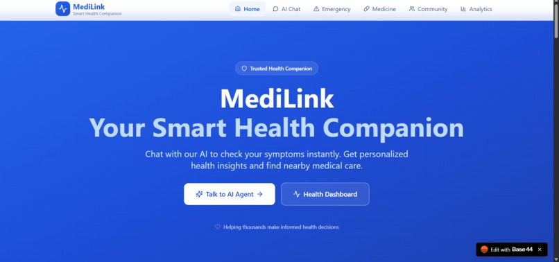 MediLink-An AI powered health symptom checker – screenshot 1