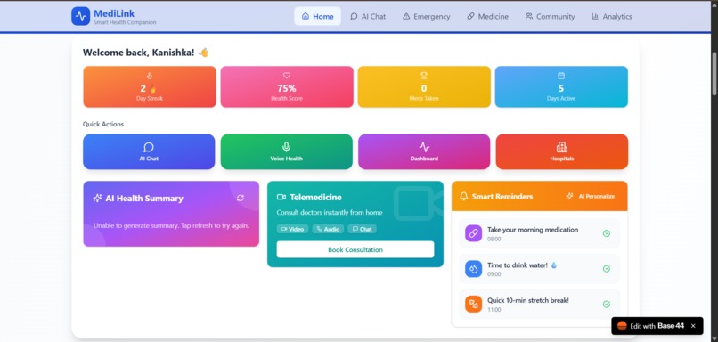 MediLink-An AI powered health symptom checker – screenshot 3