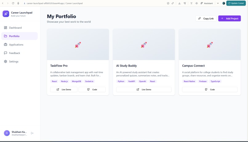CareerLaunch: Smart Portfolio & Opportunity Tracker​ – screenshot 3