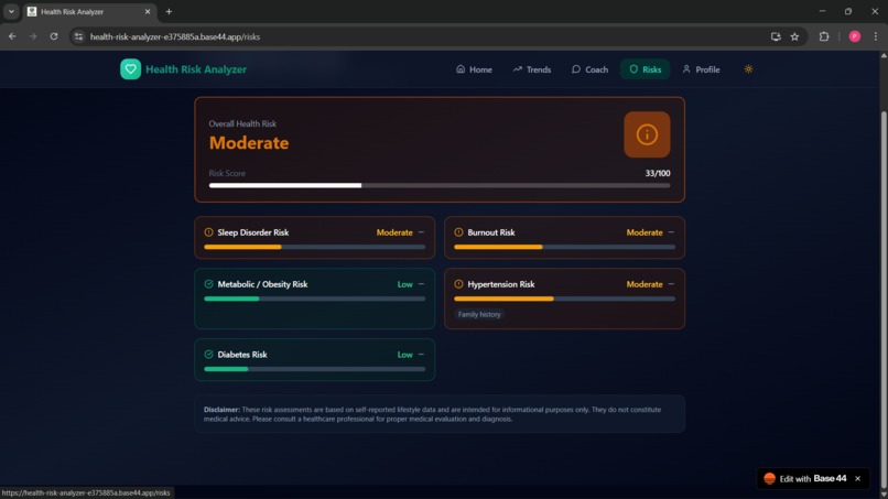 Health Risk Analyzer – screenshot 3