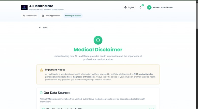 AI HealthMate Chatbot – screenshot 3
