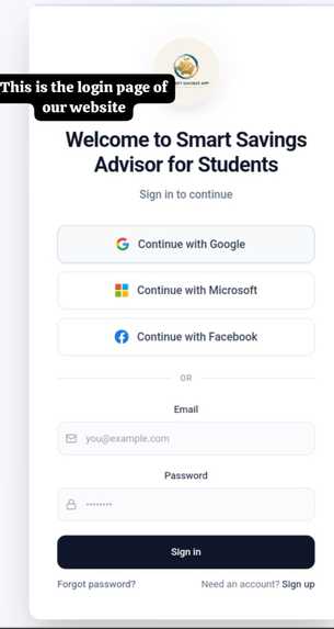 Smart savings advisor for students – screenshot 1