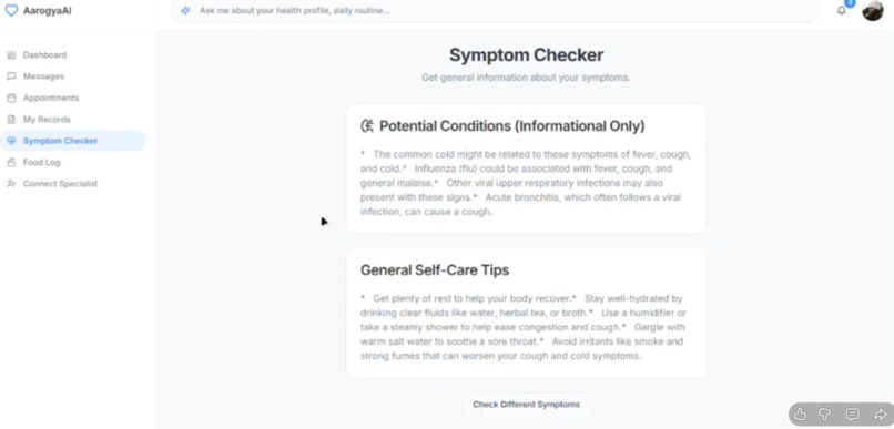 Arogya.AI – Intelligent Preventive Healthcare Platform – screenshot 1