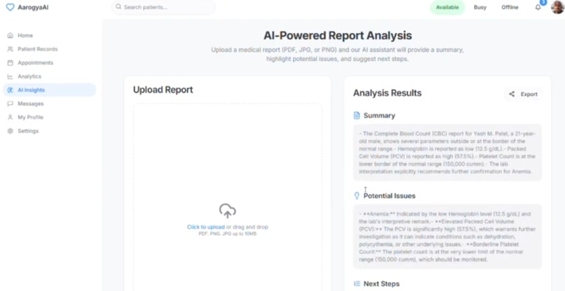 Arogya.AI – Intelligent Preventive Healthcare Platform – screenshot 4