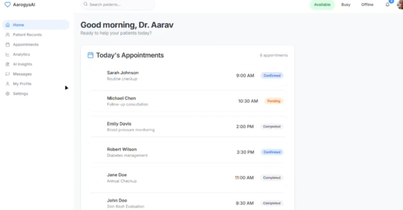 Arogya.AI – Intelligent Preventive Healthcare Platform – screenshot 5
