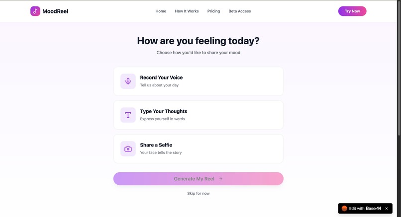 Mood-based music reel generator – screenshot 1