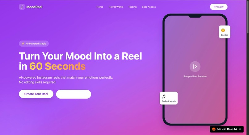 Mood-based music reel generator – screenshot 2