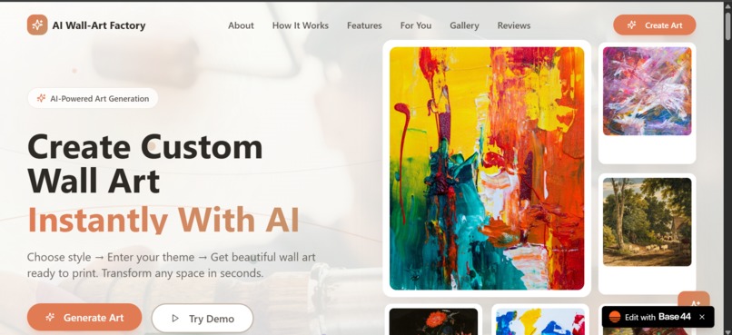 AI WALL-ART FACTORY – screenshot 1