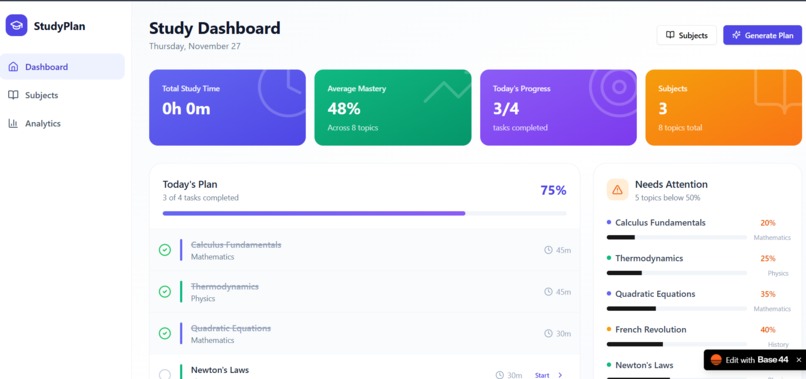 StudySmart – Smart Study Dashboard – screenshot 3