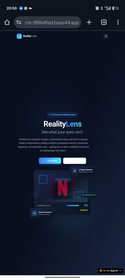 Reality lens – screenshot 1